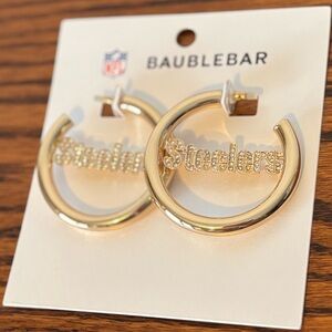 BaubleBar NFL Gold Hoop Earrings - Pittsburgh Steelers